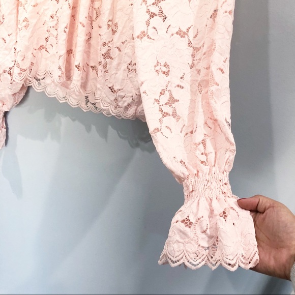 NWT Free People blush pink Olivia Lace Top - Picture 10 of 10